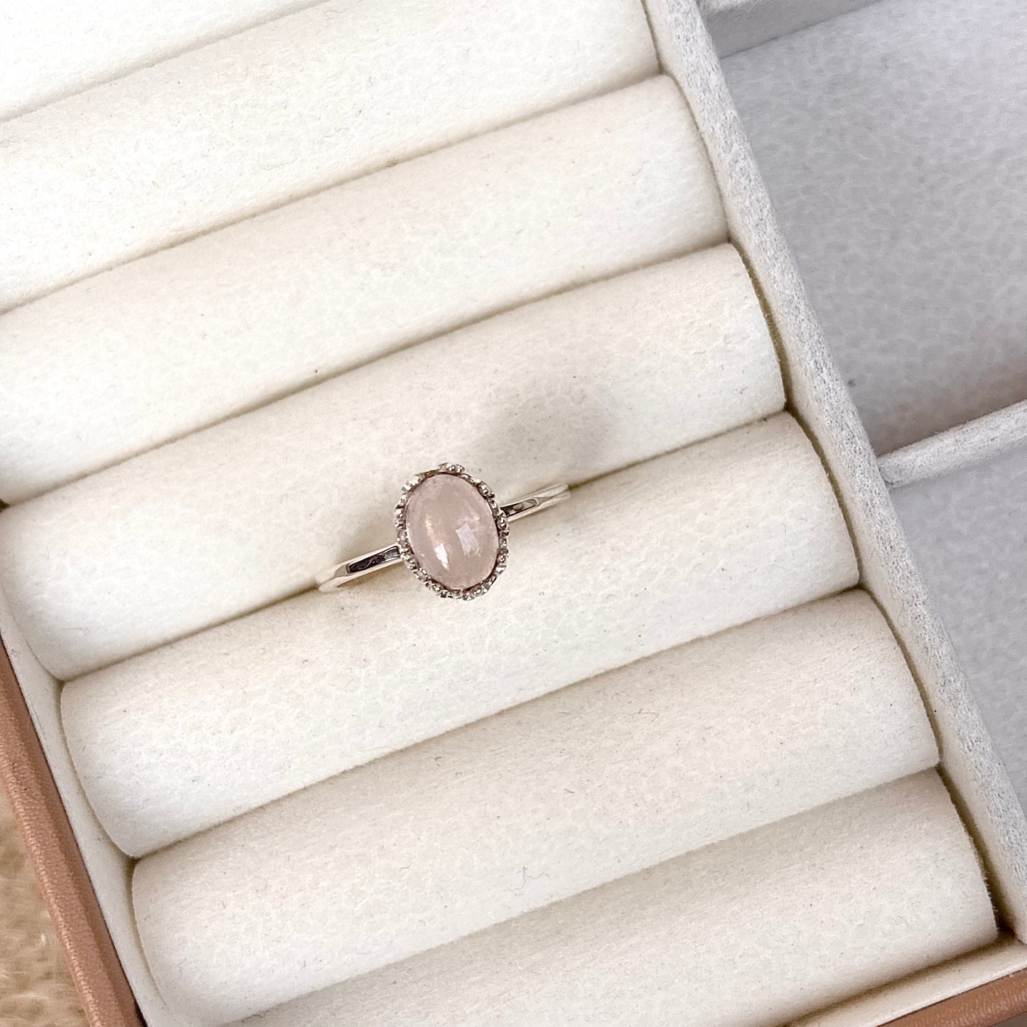 Natural Rose Quartz 925 Pure Silver Ring (Certified)