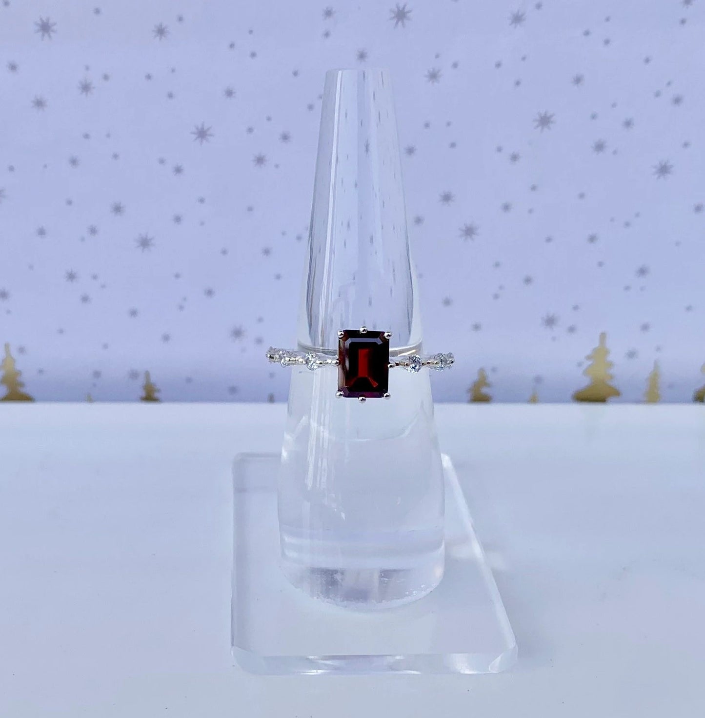 925 Pure Silver Natural Garnet Ring - Certified