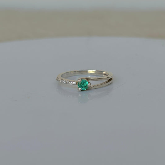 925 Pure Silver Natural Emerald Ring