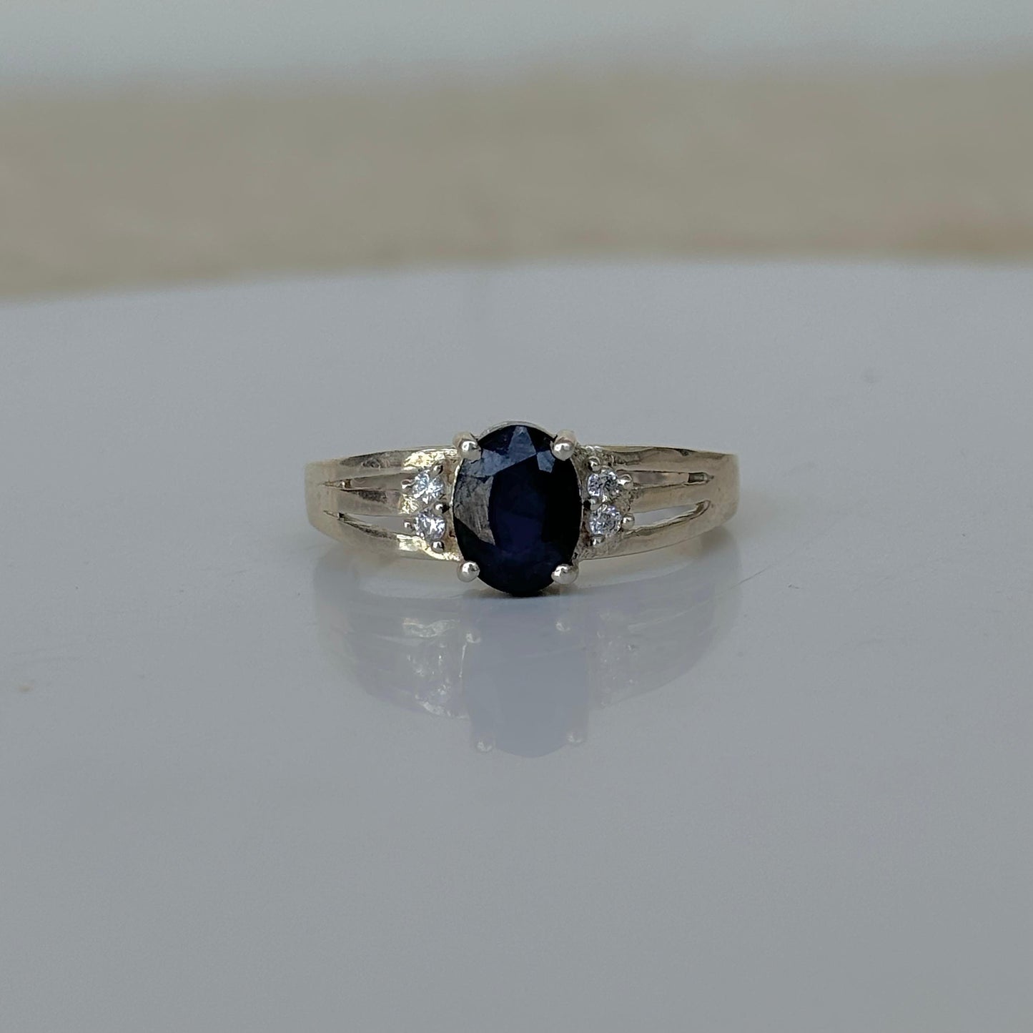 Natural Blue Sapphire Oval Cut 925 Pure Silver Statement Ring