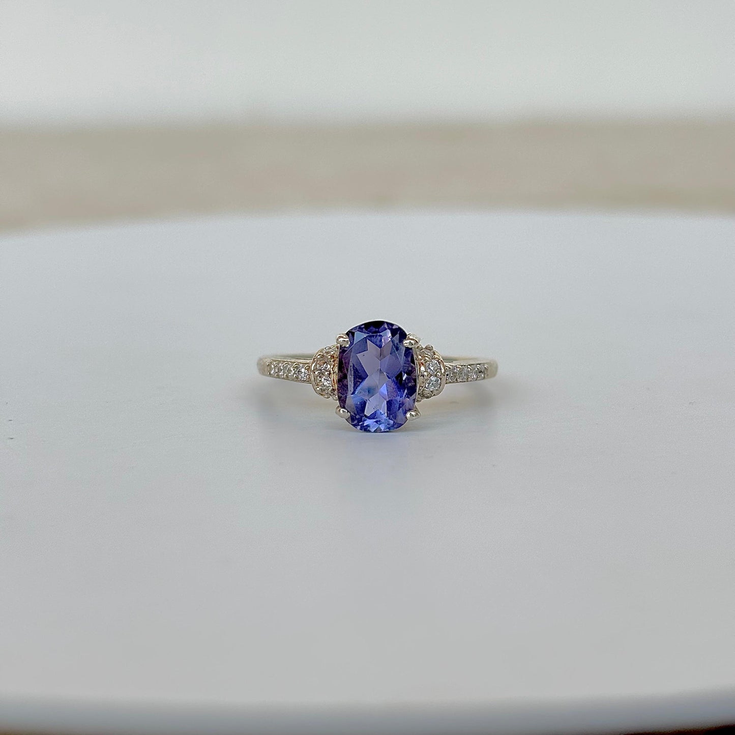 925 Pure Silver Iolite Oval Cut Ring