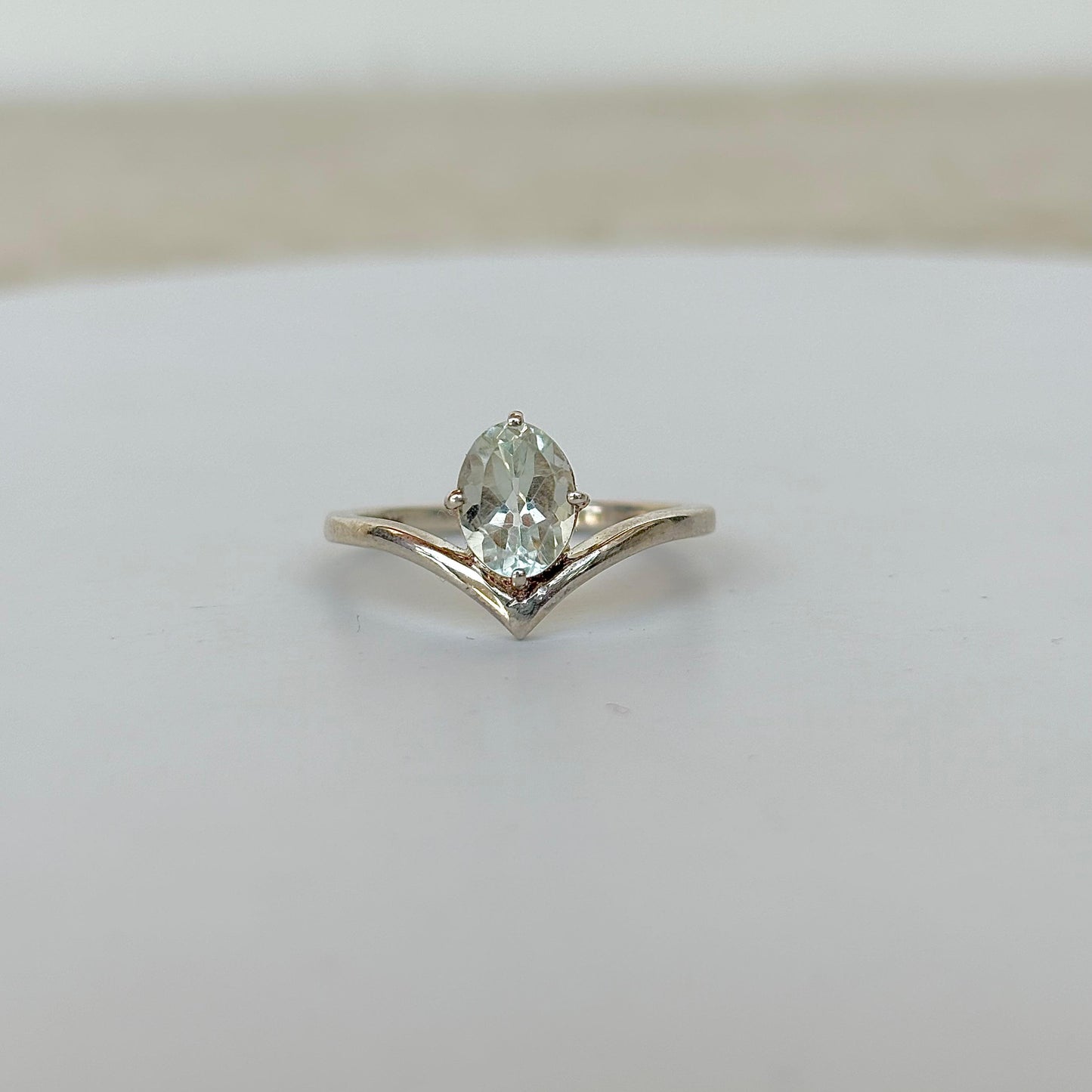 925 Pure Silver Natural Green Amethyst Engagement Ring