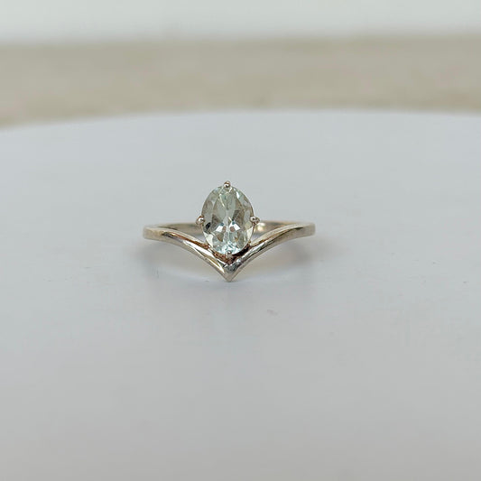 925 Pure Silver Natural Green Amethyst Engagement Ring