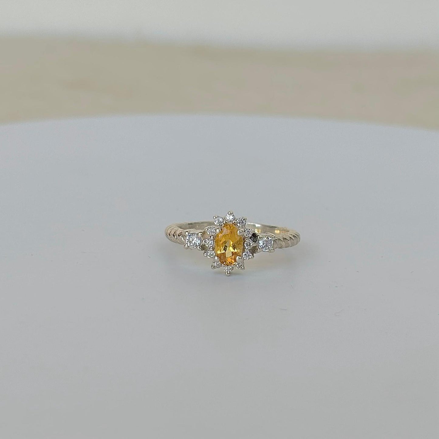 Sparkling Citrine Oval Cut 925 Pure Silver Statement Ring November Birthstone Gift For Her