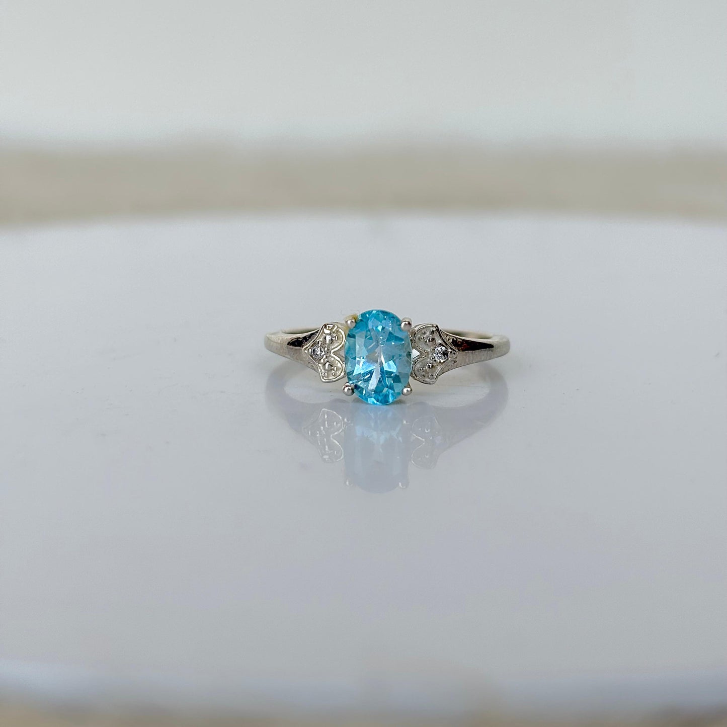 925 Pure Silver Natural Blue Topaz Ring