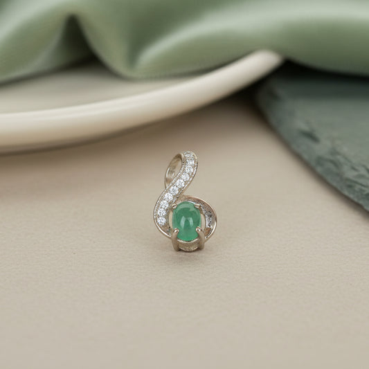 Natural Emerald 925 Pure Silver Pendant (Certified)