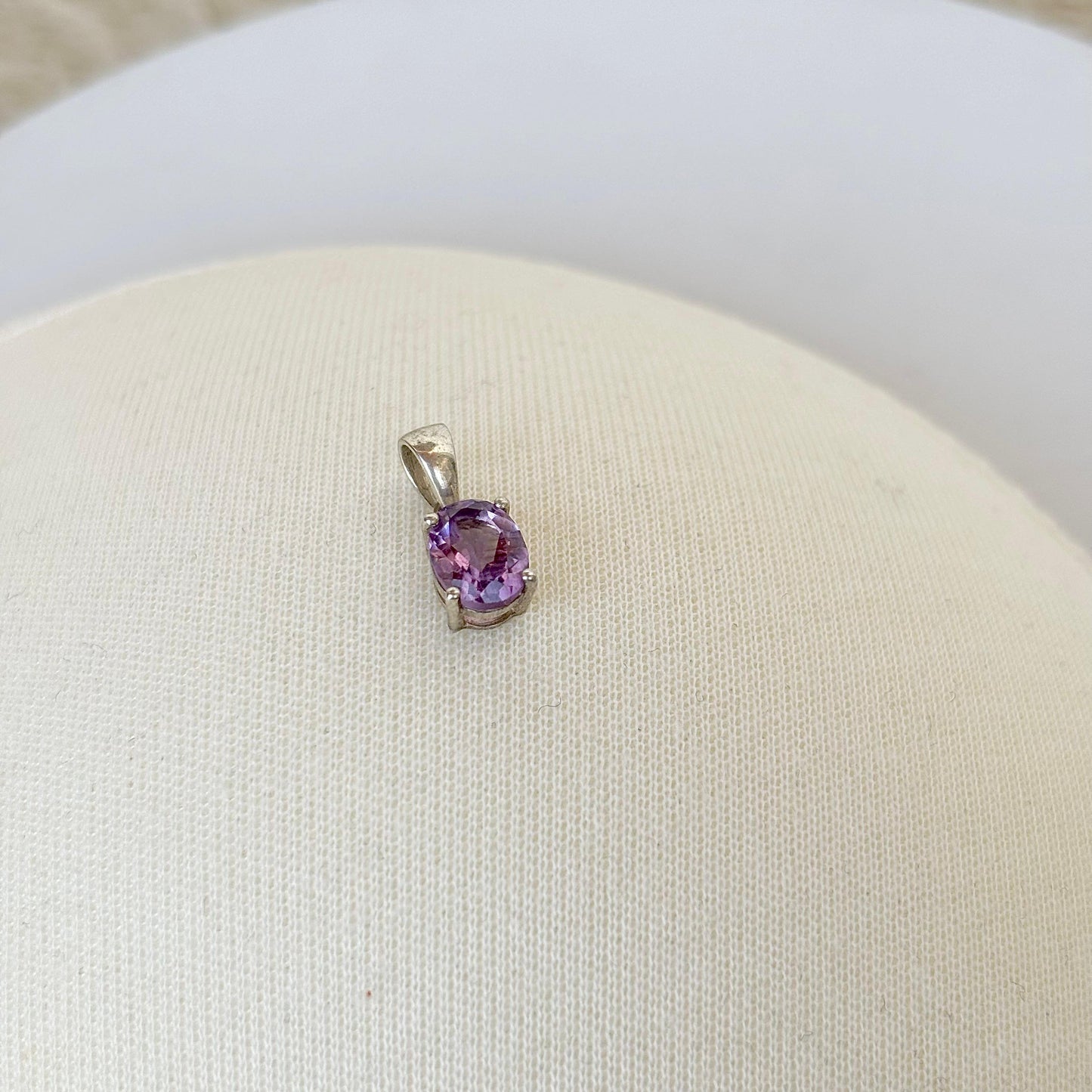 925 Pure Silver Natural Amethyst Pendant Necklace