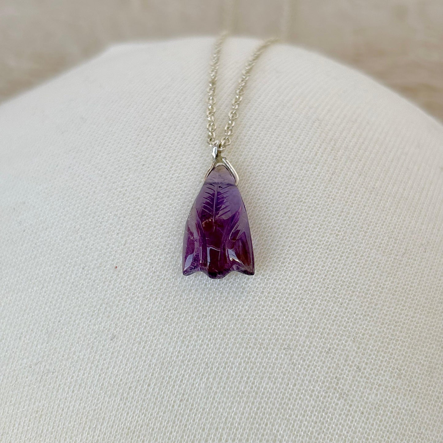 925 Pure Silver Natural Amethyst Pendant Necklace