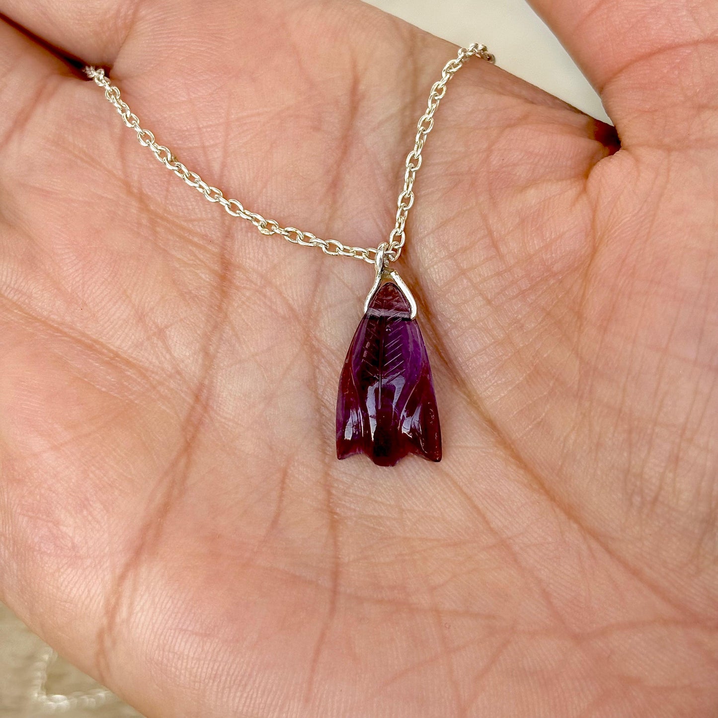 925 Pure Silver Natural Amethyst Pendant Necklace
