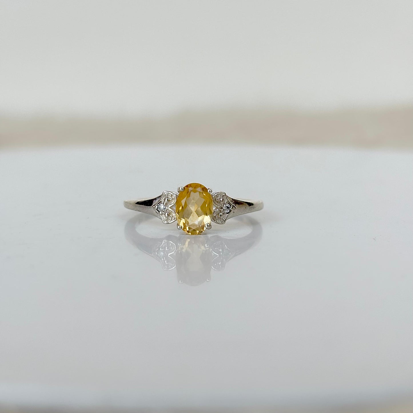 Natural Citrine 925 Pure Silver Oval Cut November Birthstone Ring