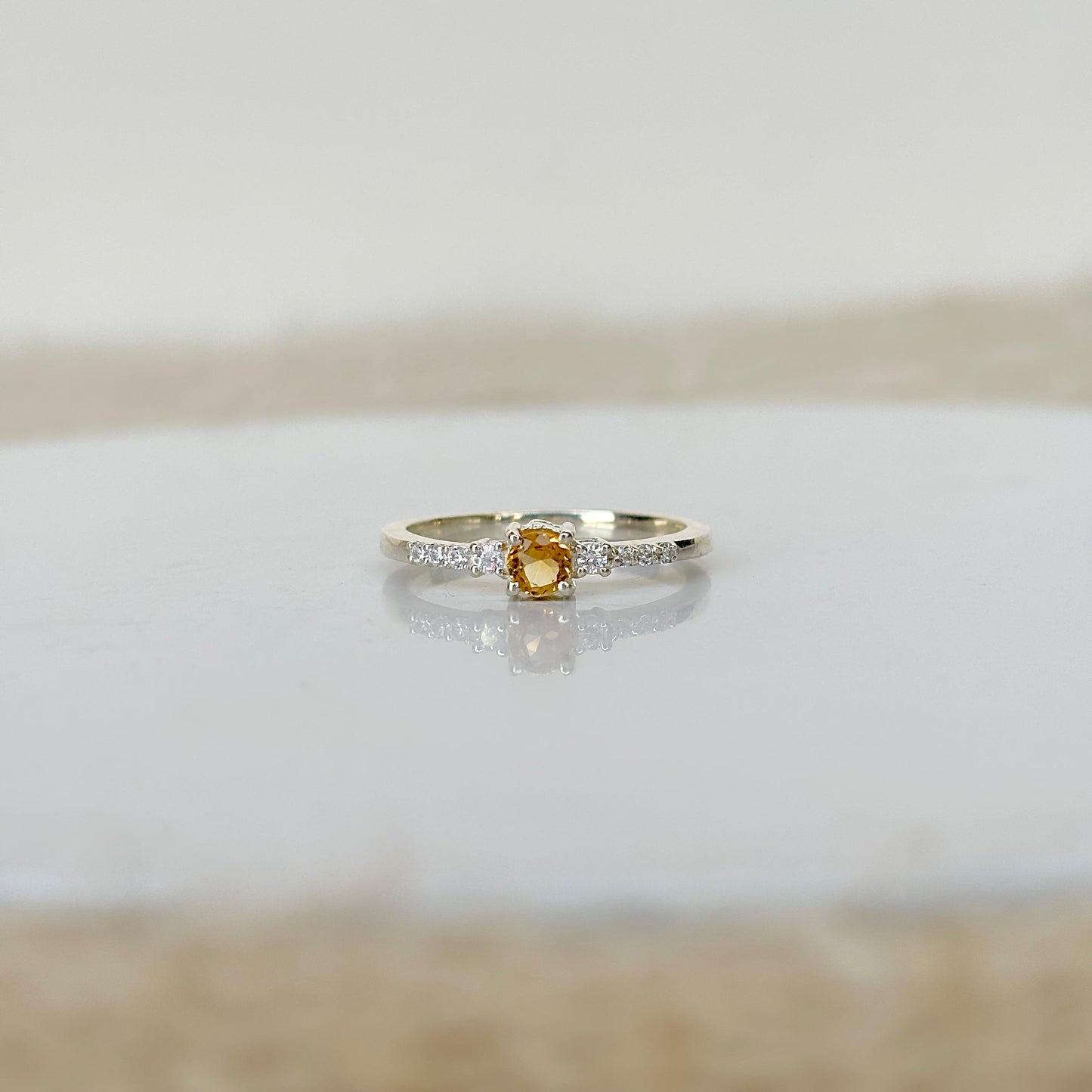 925 Pure Silver Natural Citrine Ring