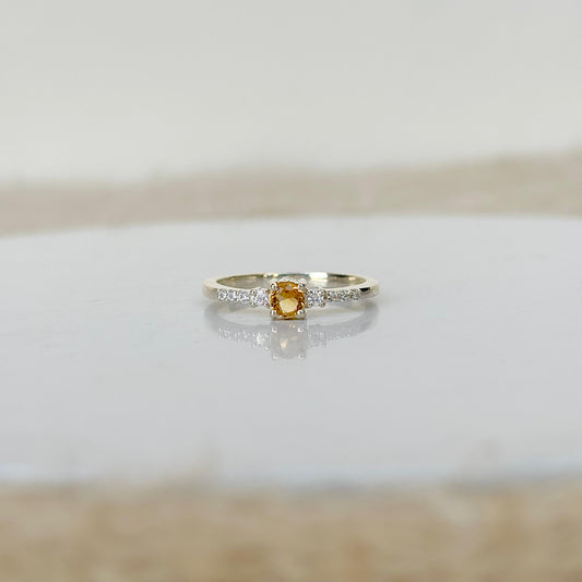 925 Pure Silver Natural Citrine Ring