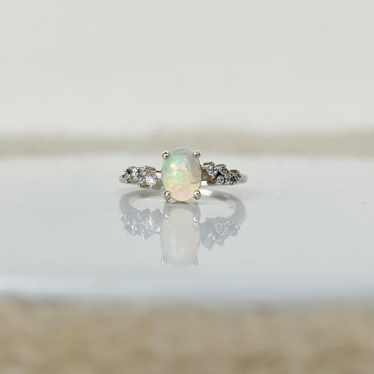 925 Pure Silver Natural Fire Opal Ring