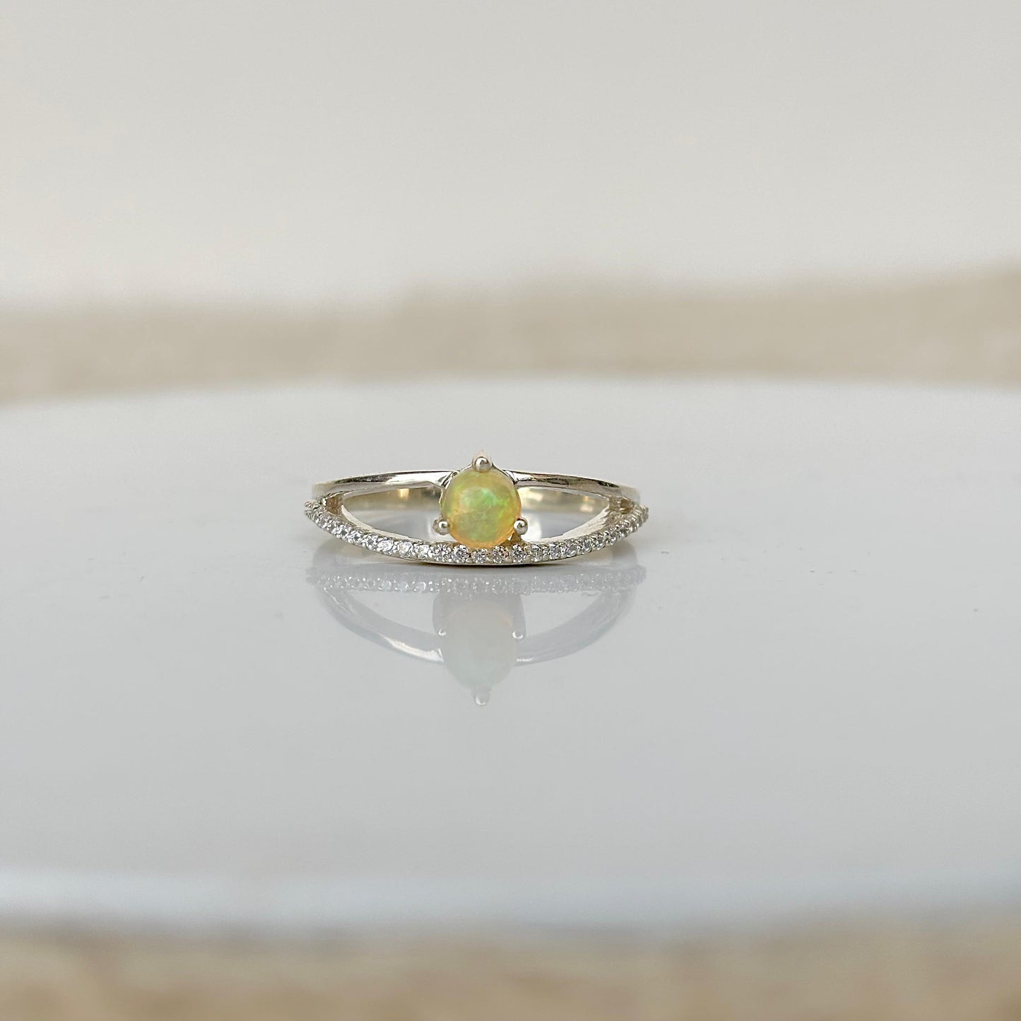 925 Pure Silver Natural Fire Opal Ring