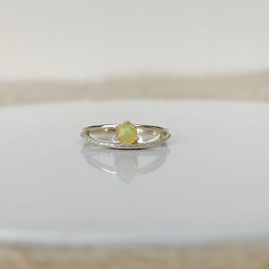 925 Pure Silver Natural Fire Opal Ring