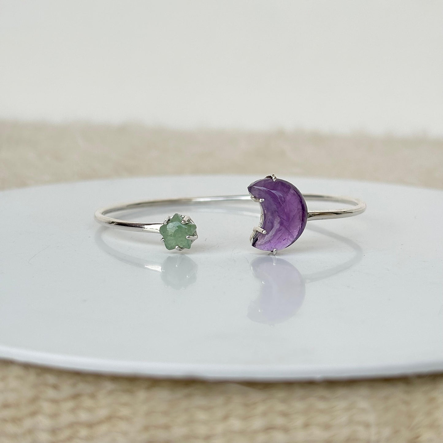 925 sterling silver moon and star bracelet – celestial charm handcrafted jewelry