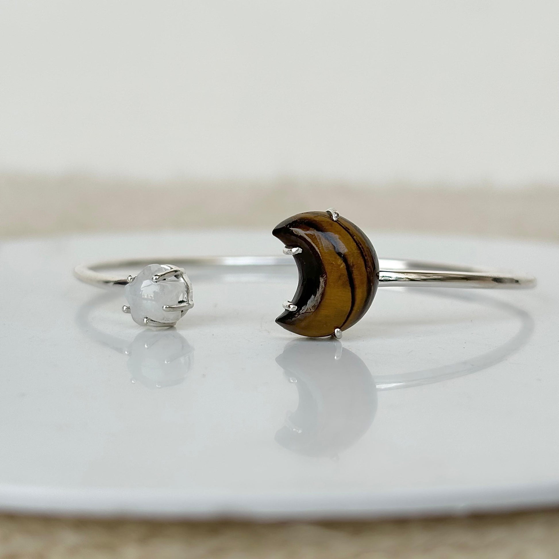 925 sterling silver moon and star bracelet – celestial handcrafted jewelry