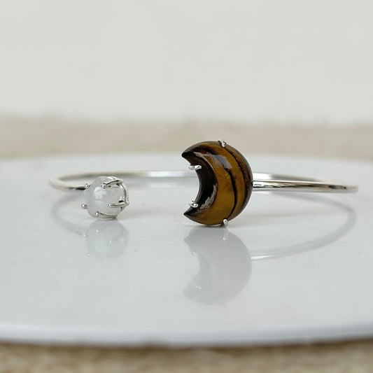 925 sterling silver moon and star bracelet – celestial handcrafted jewelry