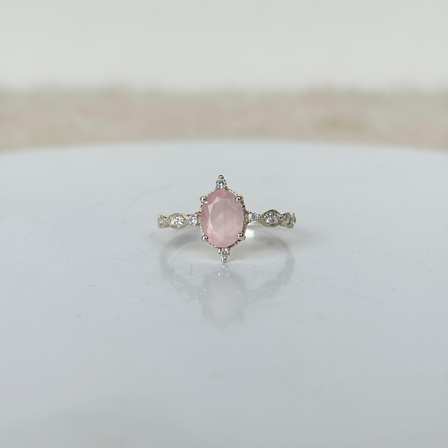 925 Pure Silver Natural Rose Quartz