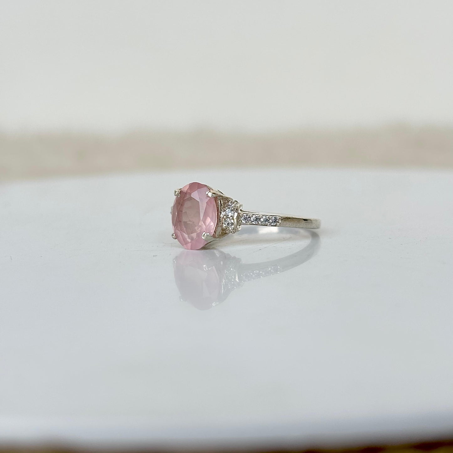 925 Pure Silver Natural Rose Quartz