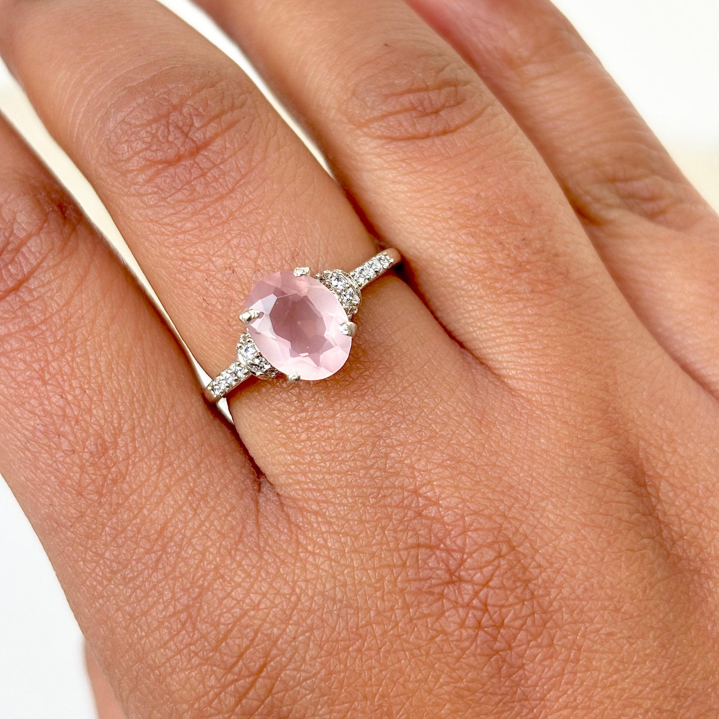 925 Pure Silver Natural Rose Quartz