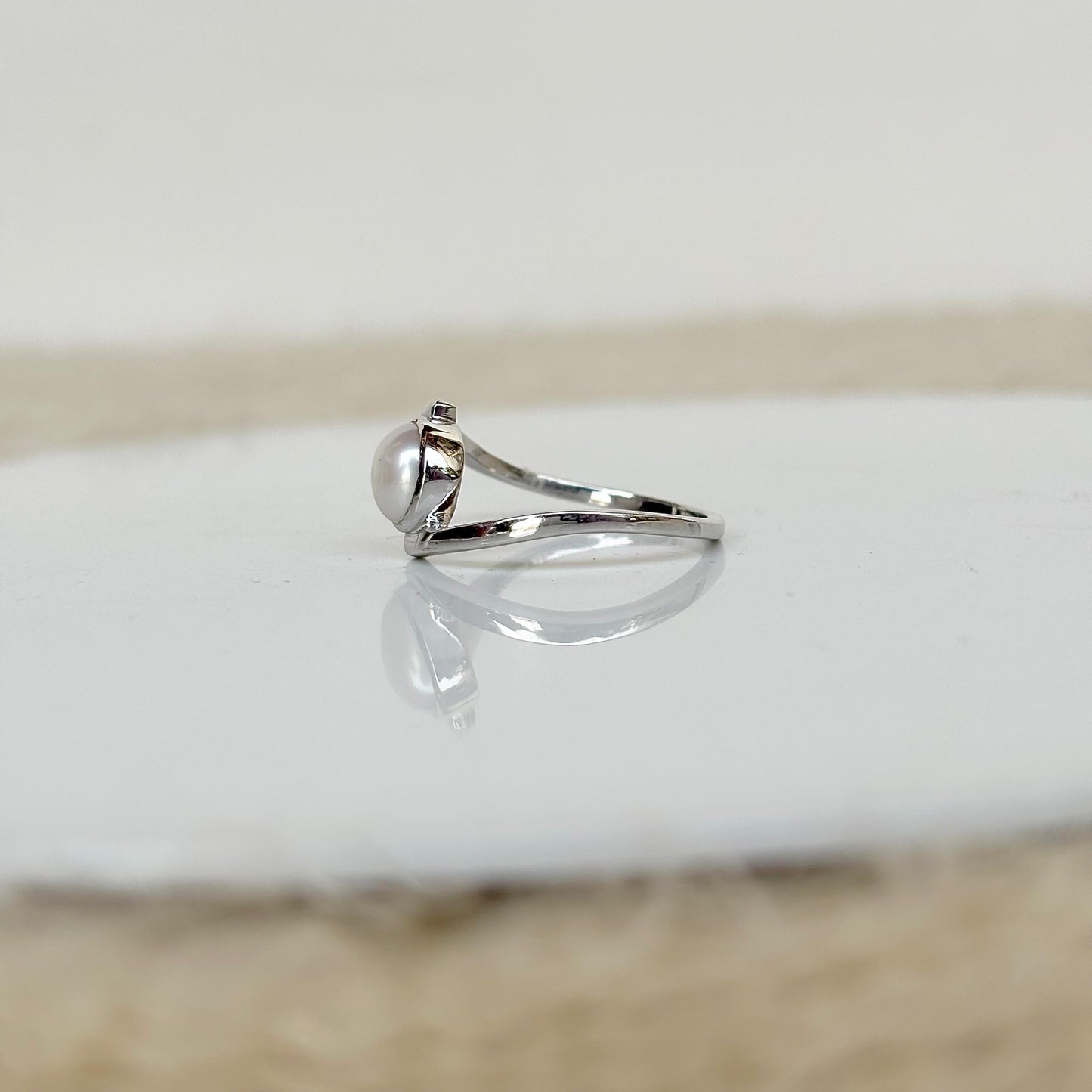 Natural Freshwater Pearl Ring 925 Pure Silver June Birthstone Ring