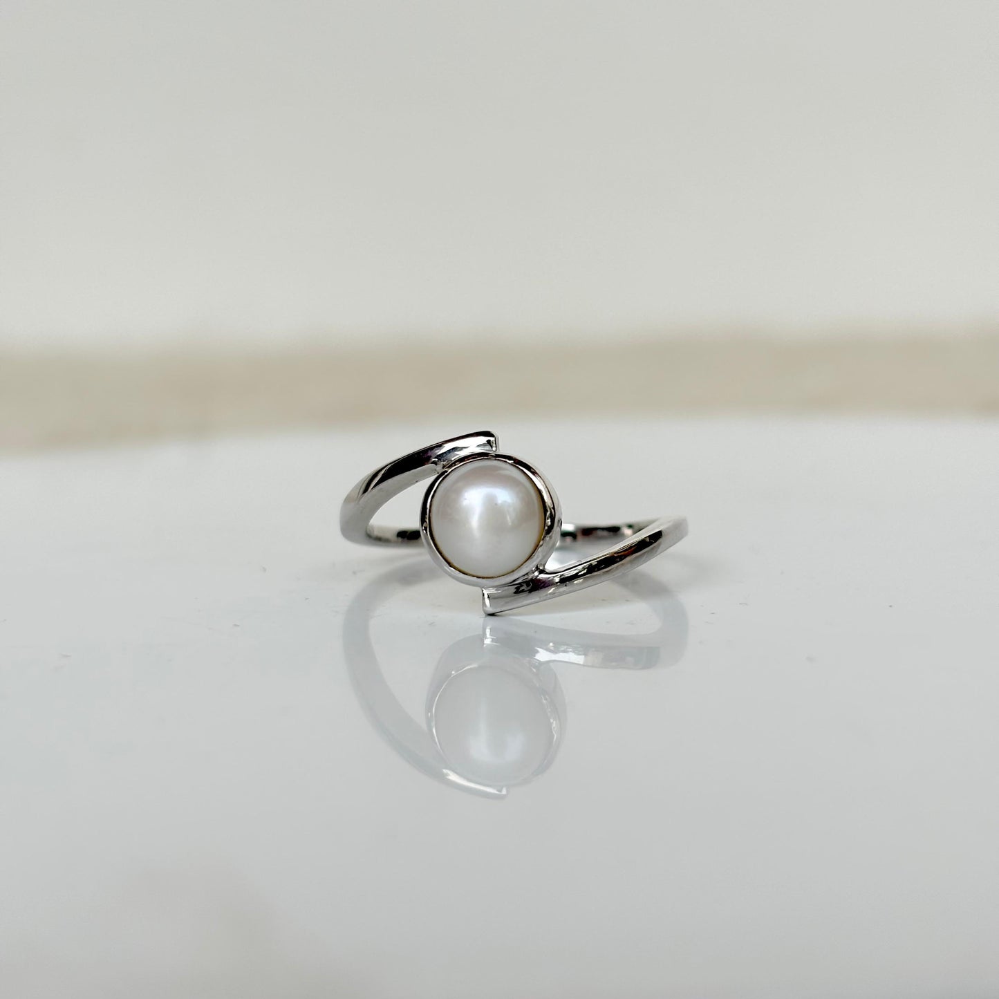 Natural Freshwater Pearl Ring 925 Pure Silver June Birthstone Ring