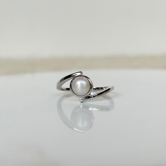 Natural Freshwater Pearl Ring 925 Pure Silver June Birthstone Ring