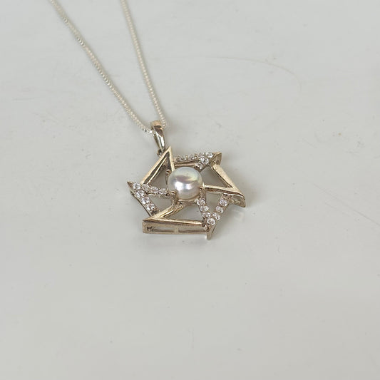 Pure Grace - 925 Pure Silver Natural Pearl Pendant Necklace