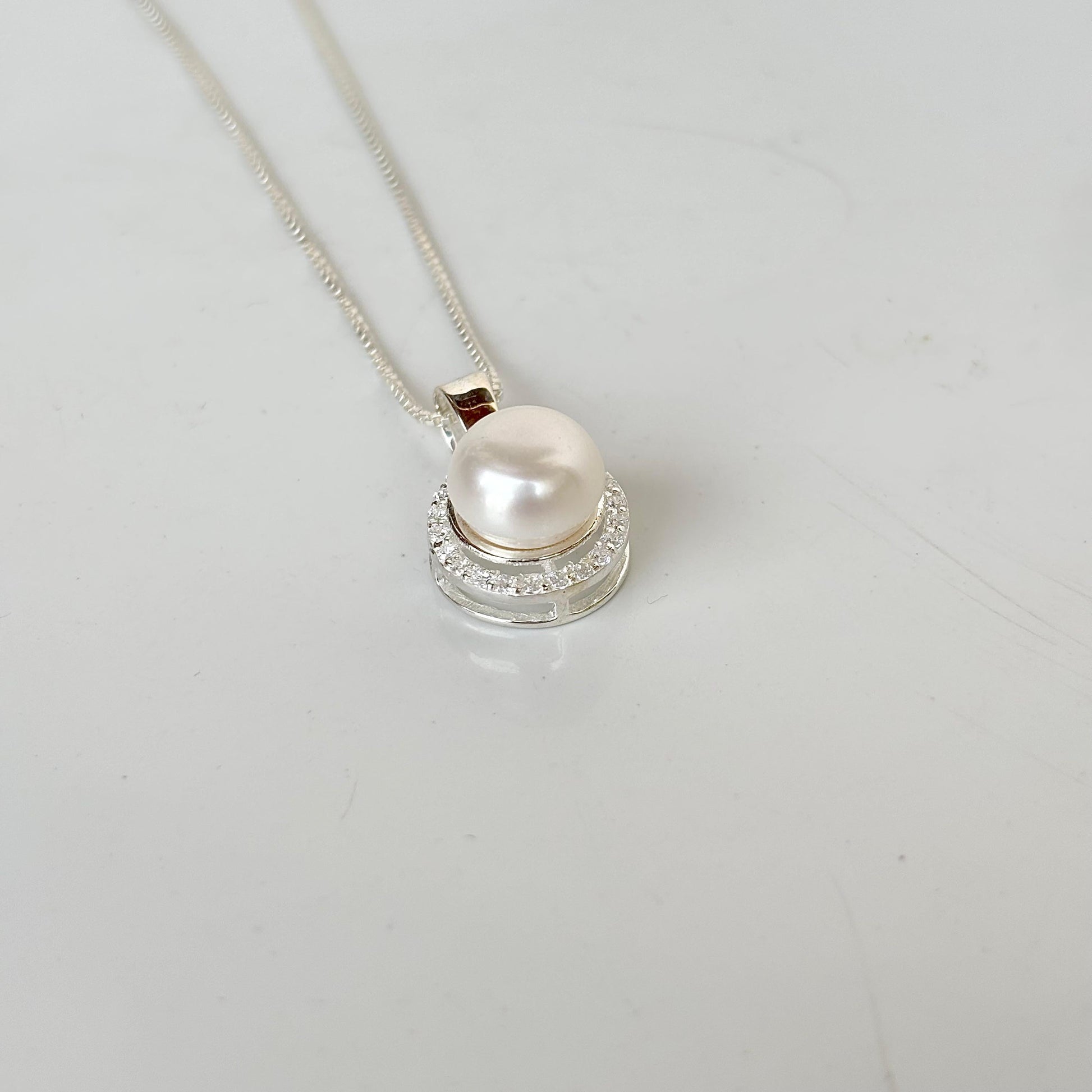 925 Sterling Silver Natural Freshwater Pearl Pendant – Classic Handmade Jewelry