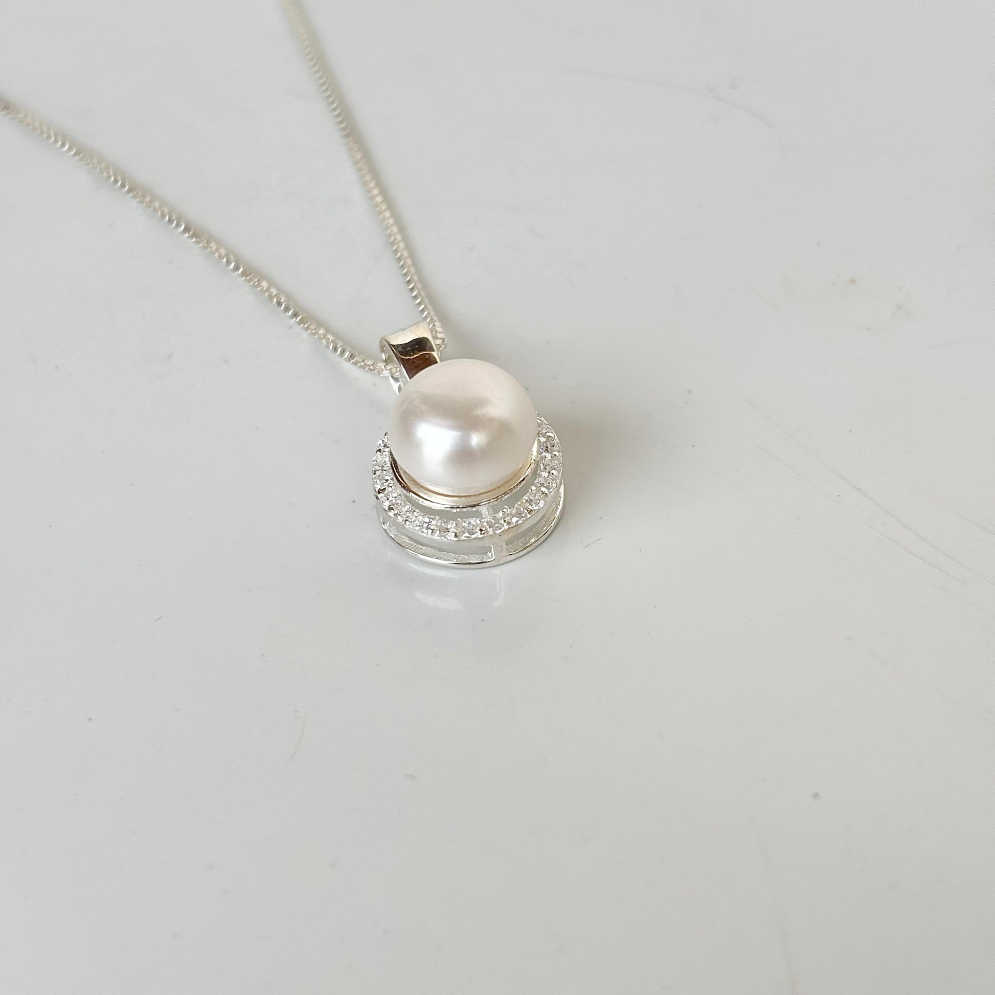 925 Sterling Silver Natural Freshwater Pearl Pendant – Classic Handmade Jewelry