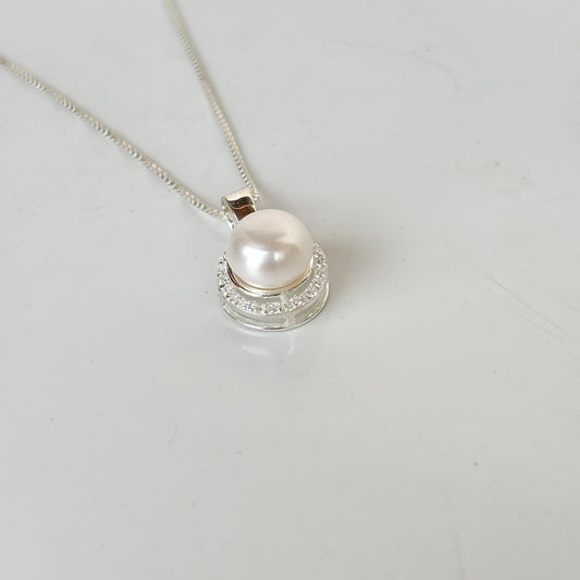 925 Sterling Silver Natural Freshwater Pearl Pendant – Classic Handmade Jewelry