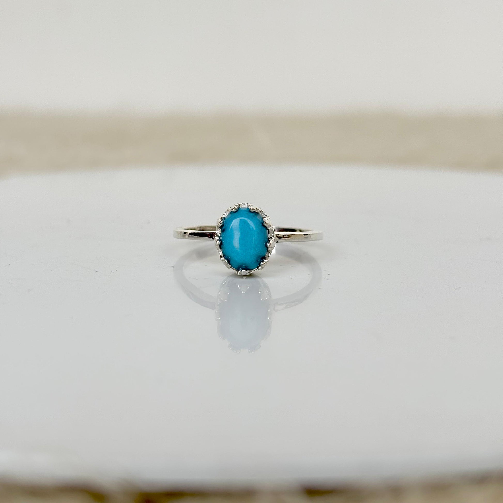 925 sterling silver ring with natural turquoise gemstone – handcrafted boho gemstone jewelry