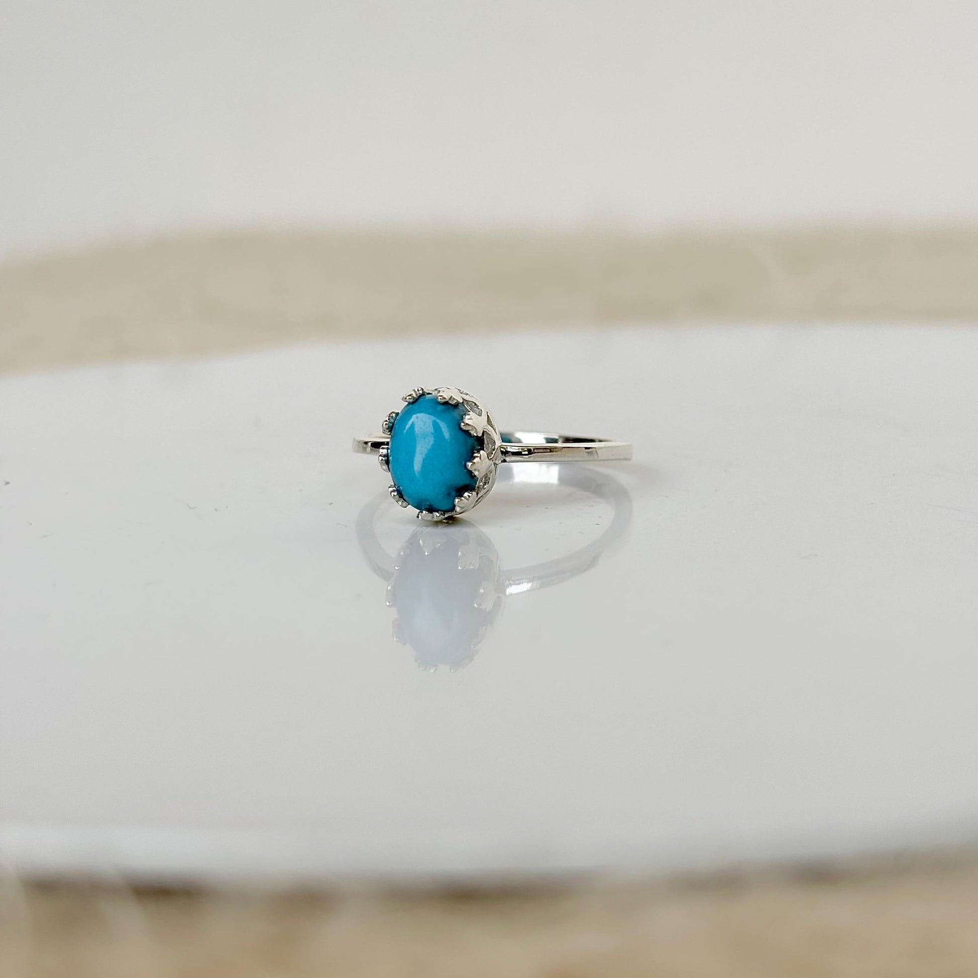 925 sterling silver ring with natural turquoise gemstone – handcrafted boho gemstone jewelry