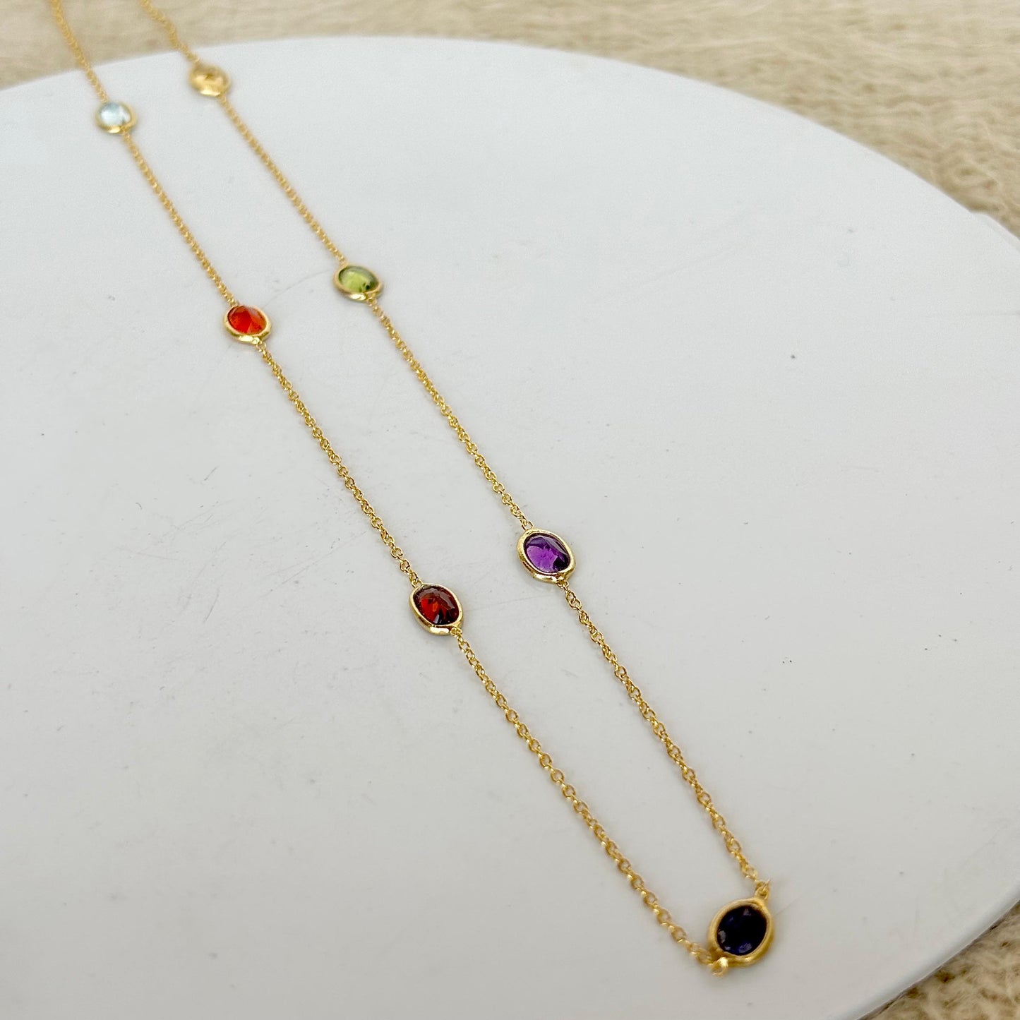 925 sterling silver 7 chakra necklace with healing crystals – handcrafted spiritual jewelry