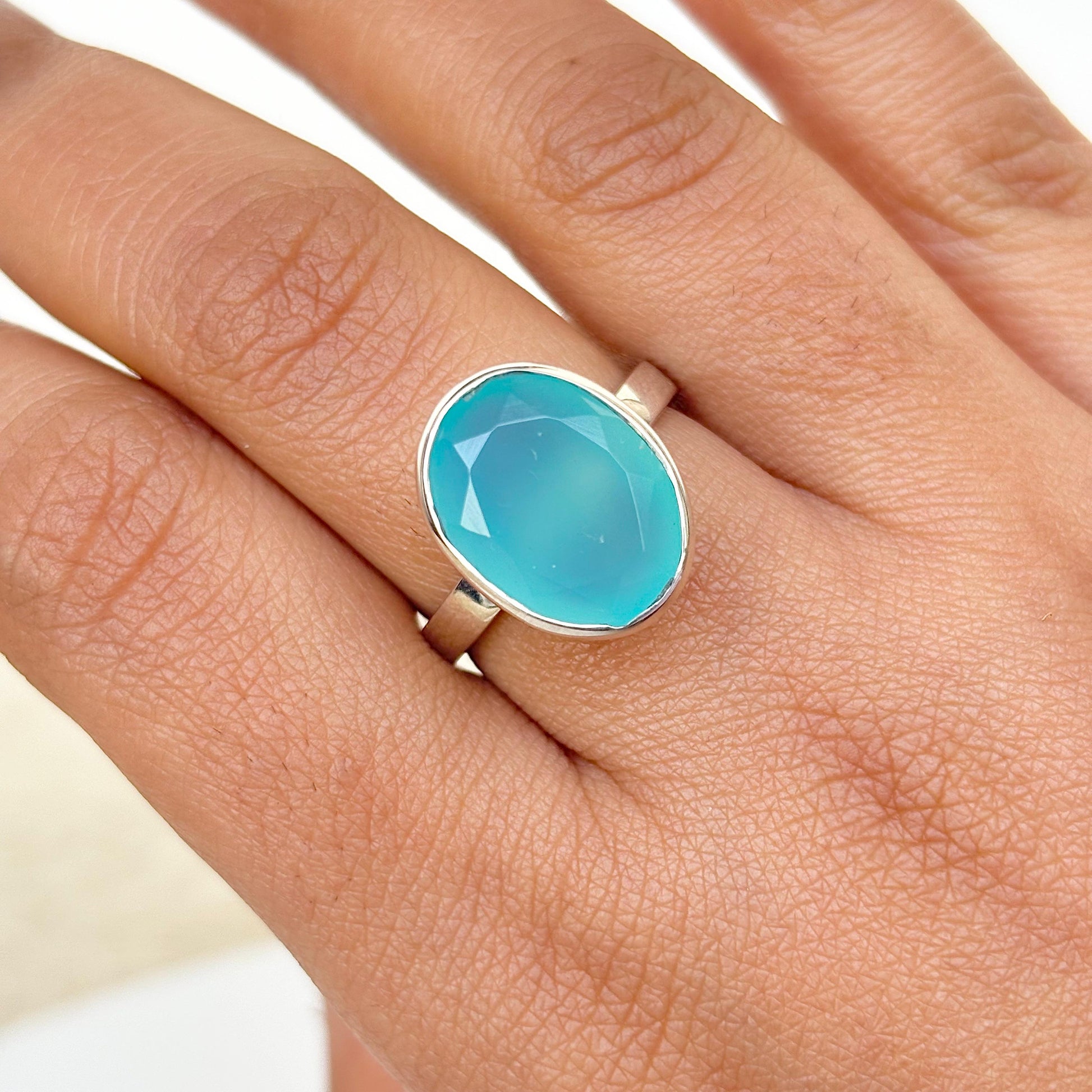 925 sterling silver ring with ocean onyx gemstone – bold and elegant handcrafted jewelry