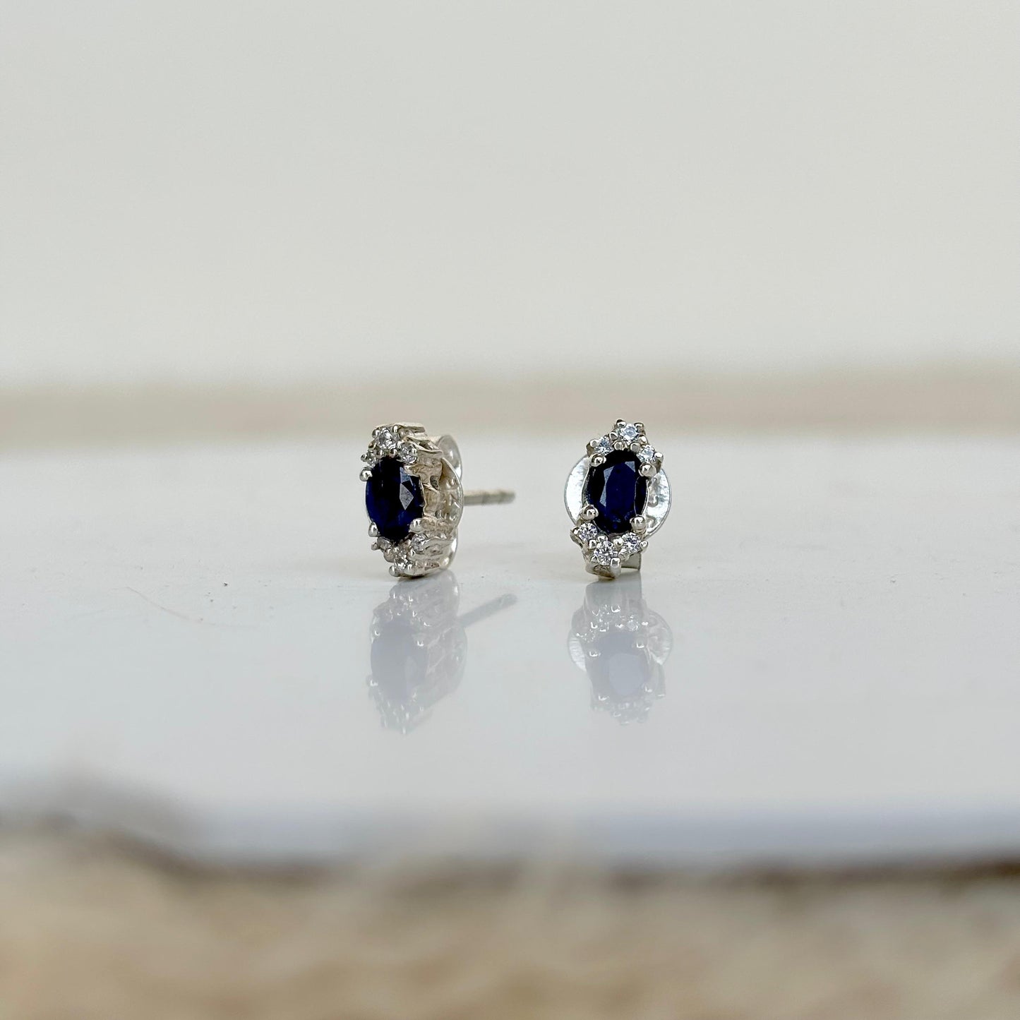 925 sterling silver halo stud earrings with natural black onyx – handcrafted elegant gemstone jewelry