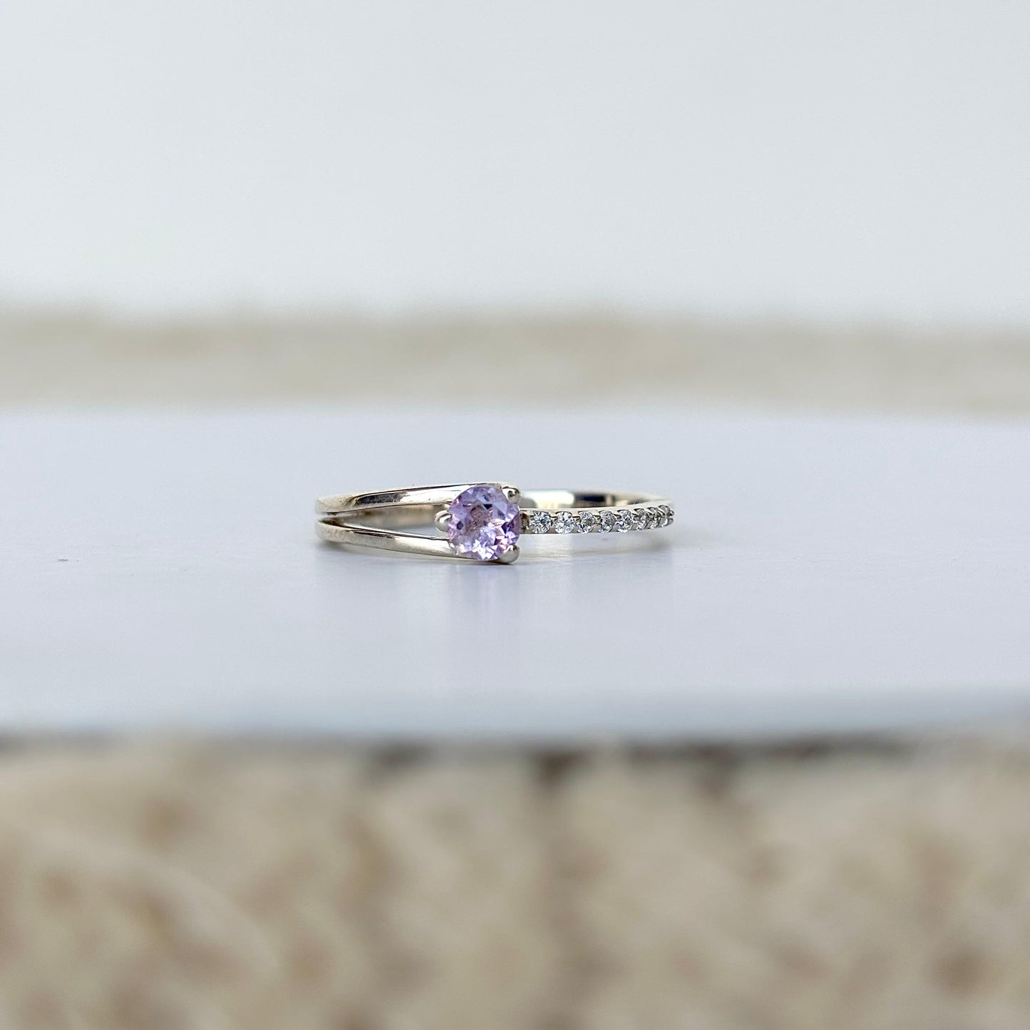 925 Pure Silver Natural Amethyst Ring