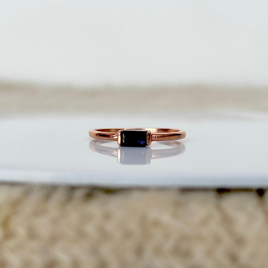 925 Pure Silver Natural Baguette Shape Amethyst Ring