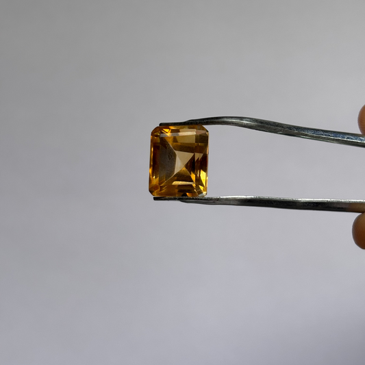 Natural Citrine Emerald Cut 8.65 Ct Gemstone (Certified)