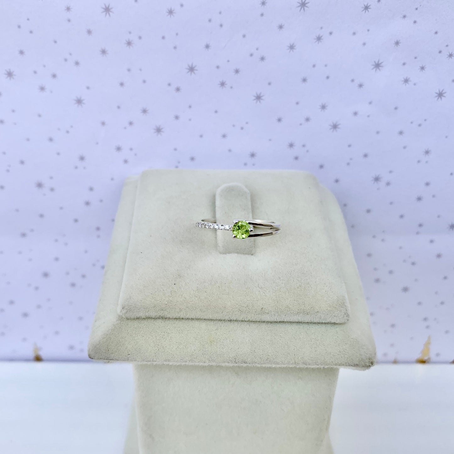 925 Pure Silver Natural Peridot Ring - August Birthstone