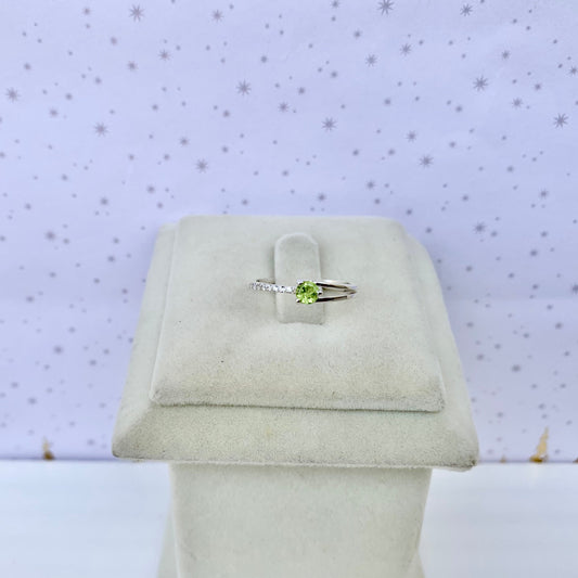 925 Pure Silver Natural Peridot Ring - August Birthstone