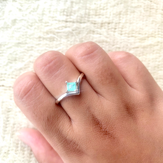 Natural Emerald 925 Pure Silver Ring