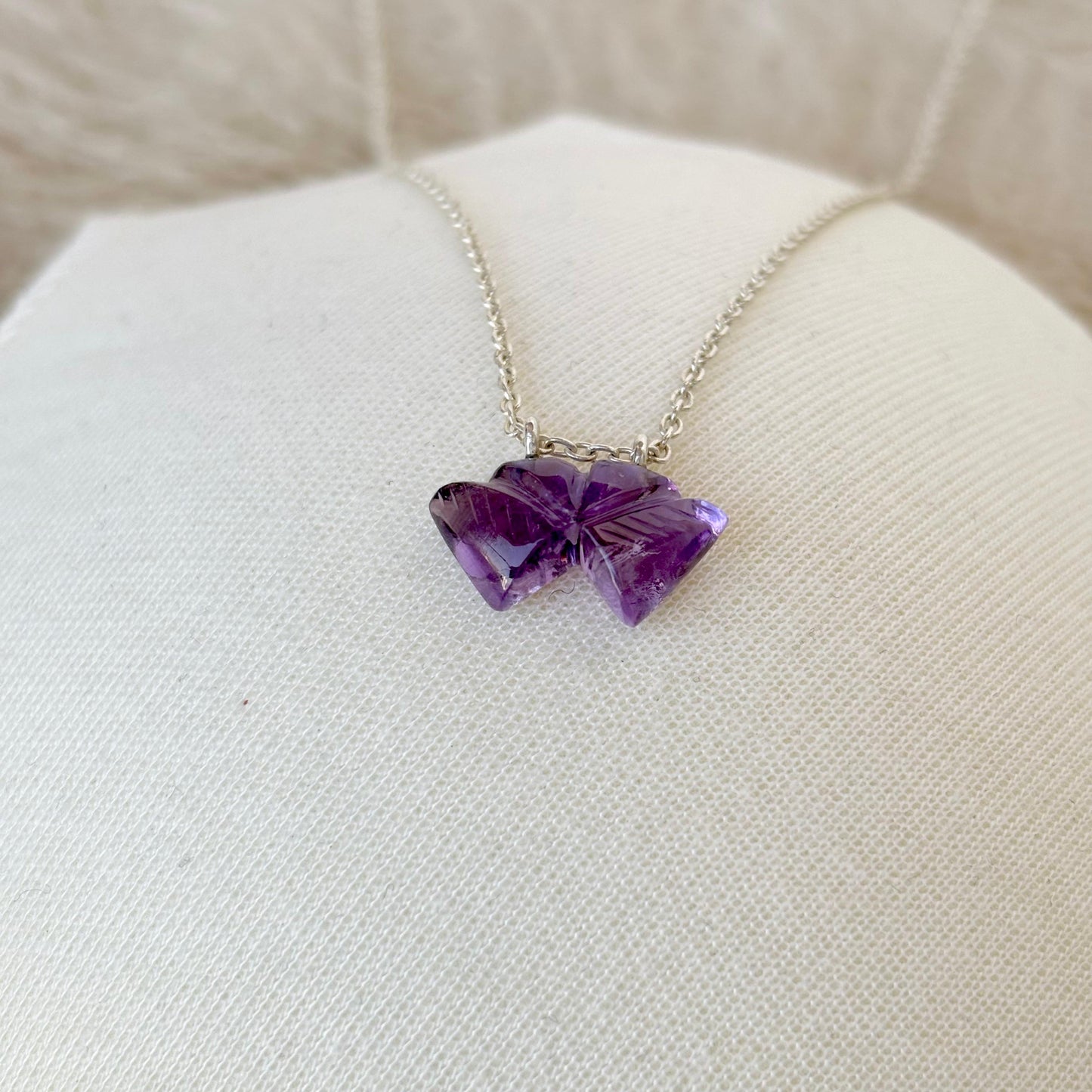 925 Pure Silver Natural Amethyst Pendant Necklace