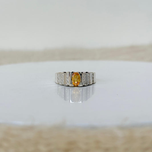 925 sterling silver men’s ring with natural citrine gemstone – bold and stylish handcrafted jewelry