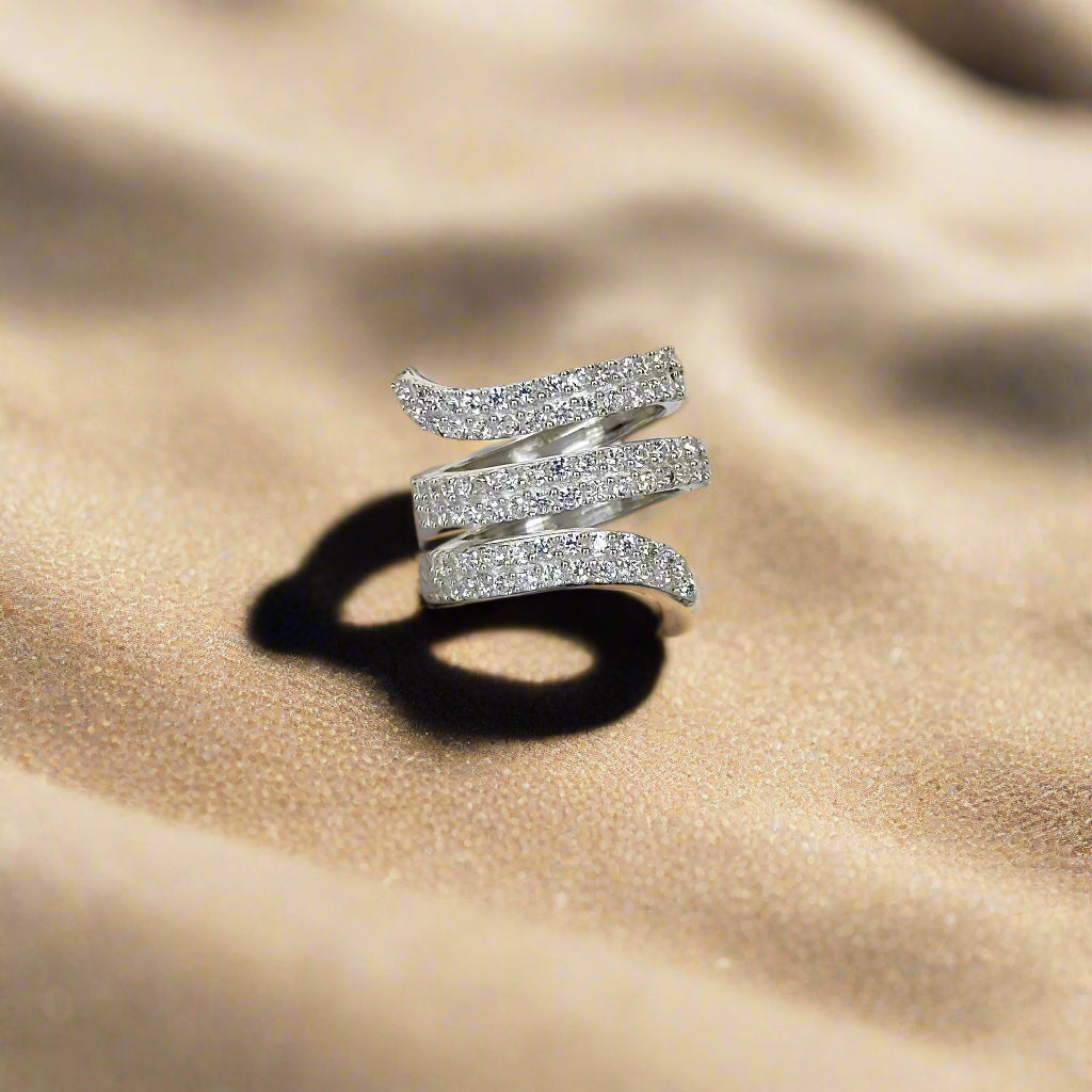 Sterling silver snake ring with twisted design – bold and elegant handcrafted jewelry