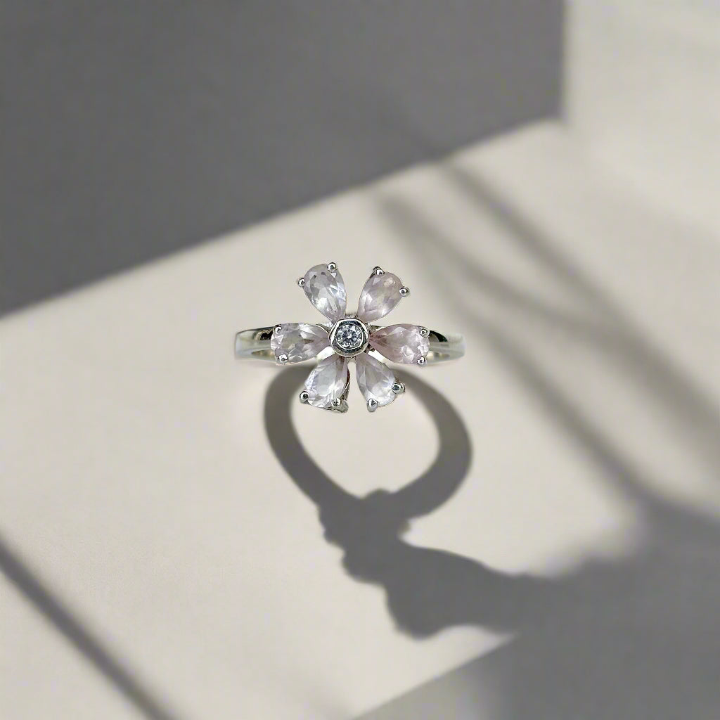 Sterling silver ring with natural green onyx gemstone – handcrafted elegant gemstone jewelry for women