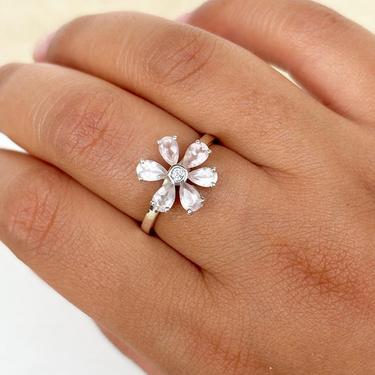 Sterling silver ring with natural green onyx gemstone – handcrafted elegant gemstone jewelry for women
