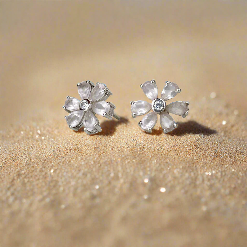 Sterling silver earrings with natural green onyx gemstones, handcrafted elegant jewelry for women