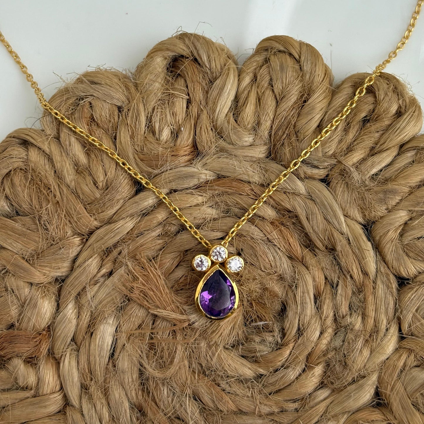 925 Silver Natural Amethyst Pendant